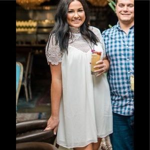 Vici- Crochet Neck dress